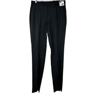 Peter Millar Harker Flat Front Solid Stretch Wool Dress Pants Charcoal Men's 32R